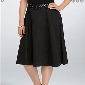 Torrid Retro Polkadot Belt Black Skirt